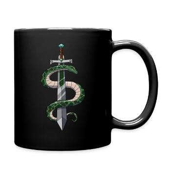 Schwert und Schlange - Tasse einfarbig - Schwarz - Rechts