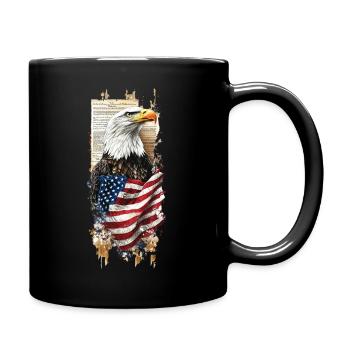 Honor, Eagle and flag - Full Colour Mug - black - Right