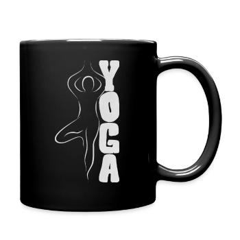 Yoga – Tree Pose Silhouette - Full Colour Mug - black - Right