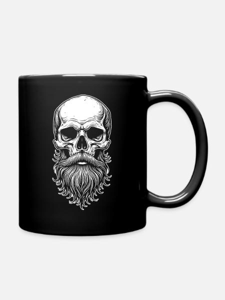 Crâne avec barbe - Mug uni - noir