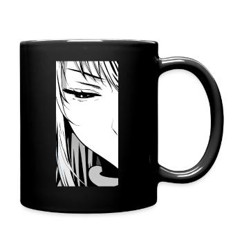 Manga Black and White Minimalist Artwork - Full Colour Mug - black - Right