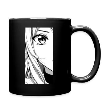 Anime Manga Black and White Art - Full Colour Mug - black - Right