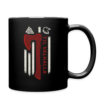 Til Valhalla Wikinger Axt - Tasse einfarbig - Schwarz - Rechts