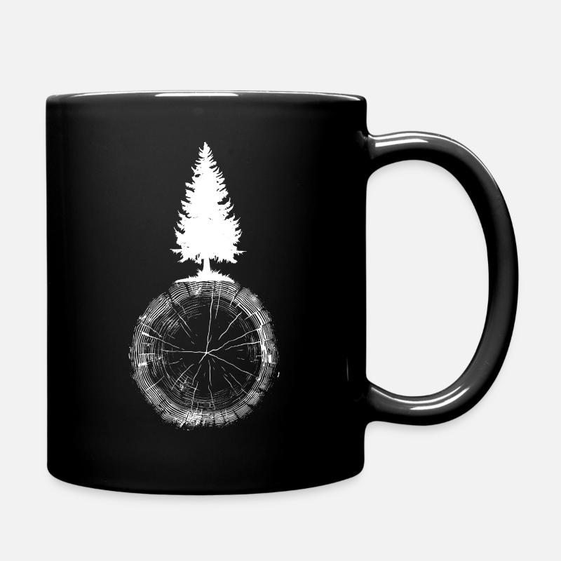 Arbre à anneaux annuels pour les amis de la forêt - Mug uni - noir