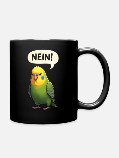 Wellensittich Vogel NEIN - Tasse einfarbig - Schwarz