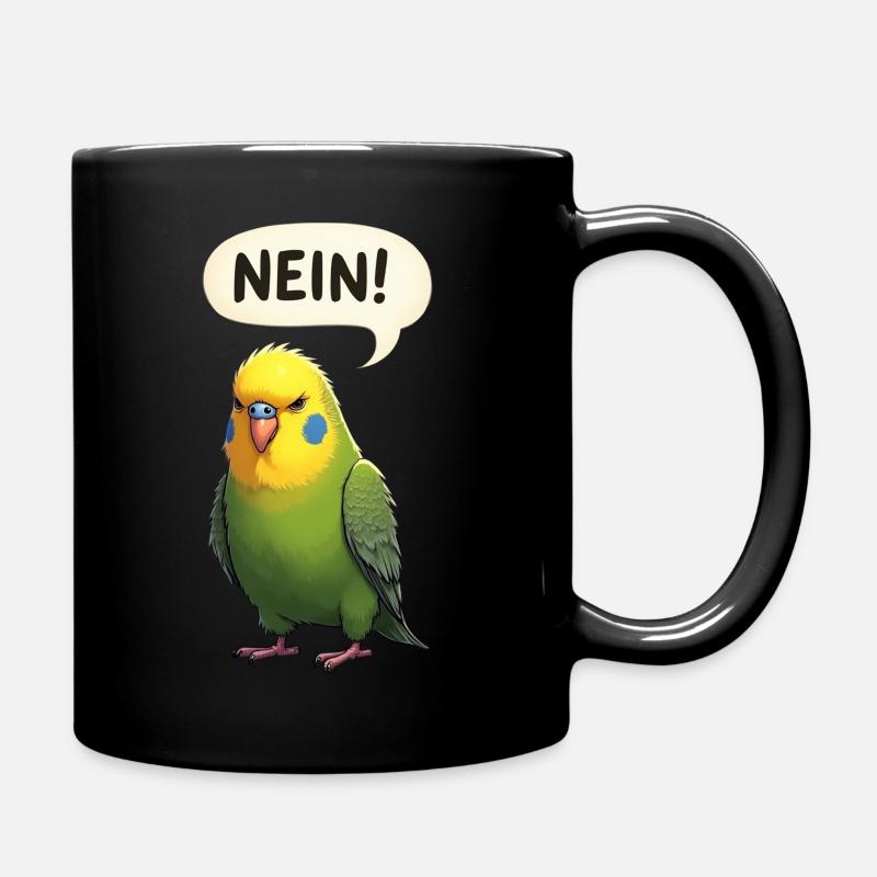 Wellensittich Vogel NEIN - Tasse einfarbig - Schwarz