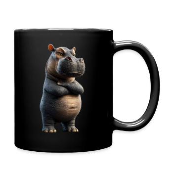 Nilpferd Flusspferd Mama Hippopotamus Cooles Hippo - Full Colour Mug - black - Right