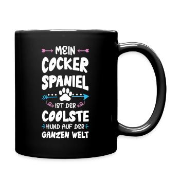 cocker spaniel hund spruch - Tasse einfarbig - Schwarz - Rechts