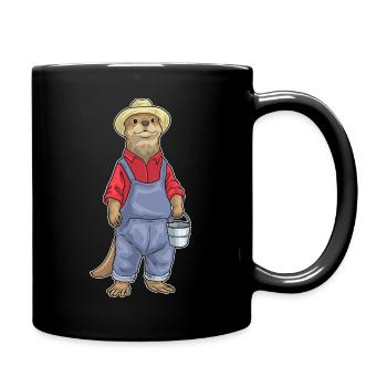 Otter Farmer Bucket Farm - Full Colour Mug - black - Right