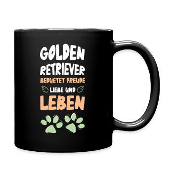 Golden Retriever Lebensfreude - Tasse einfarbig - Schwarz - Rechts