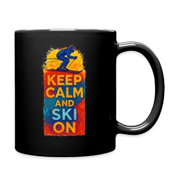 Keep Calm and Ski On - Full Colour Mug - black - Right