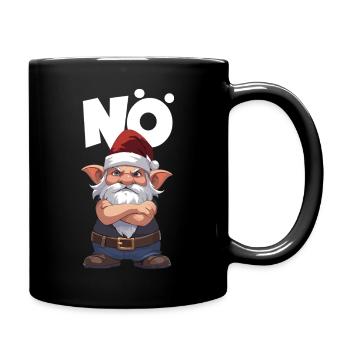 Trotziger Weihnachtsgnom nö Logo Spruch - Tasse einfarbig - Schwarz - Rechts