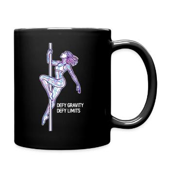 Pole Dance Line Art – Strong Woman Gift - Full Colour Mug - black - Right