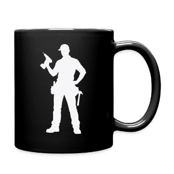 Silhouette d’artisan avec outils - Mug uni - noir - Droite