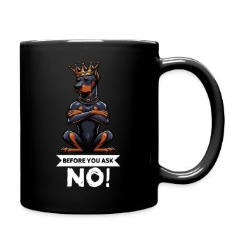 Avant de demander à Dobermann, Dobermannbesitzer - Mug uni - noir - Droite