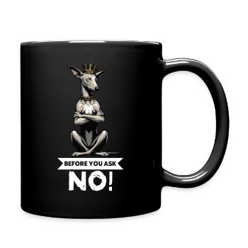 Avant de demander à Podenco Podencos Podencoliebhaber - Mug uni - noir - Droite