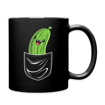 Gurke Gurken Essiggurke - Tasse einfarbig - Schwarz - Rechts
