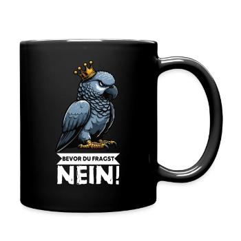 Before you ask: No African grey parrot, parrot, parrot, parrot - Full Colour Mug - black - Right