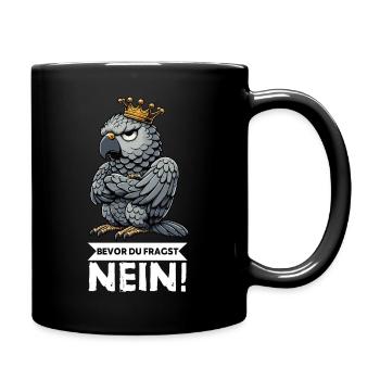 Before you ask: No African grey parrot, parrot, parrot, parrot - Full Colour Mug - black - Right