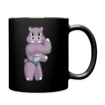 Hippopotame Bodybuilder Sport de culturisme - Mug uni - noir - Droite