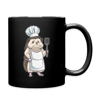 Igel Koch Pfannenwender Kochen - Tasse einfarbig - Schwarz - Rechts