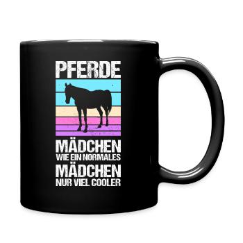 Reiten Pferdeliebhaber Reiterhof Pferde - Tasse einfarbig - Schwarz - Rechts