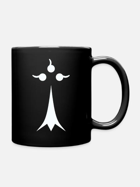 Weißer minimalistischer Hermelin - Tasse einfarbig - Schwarz