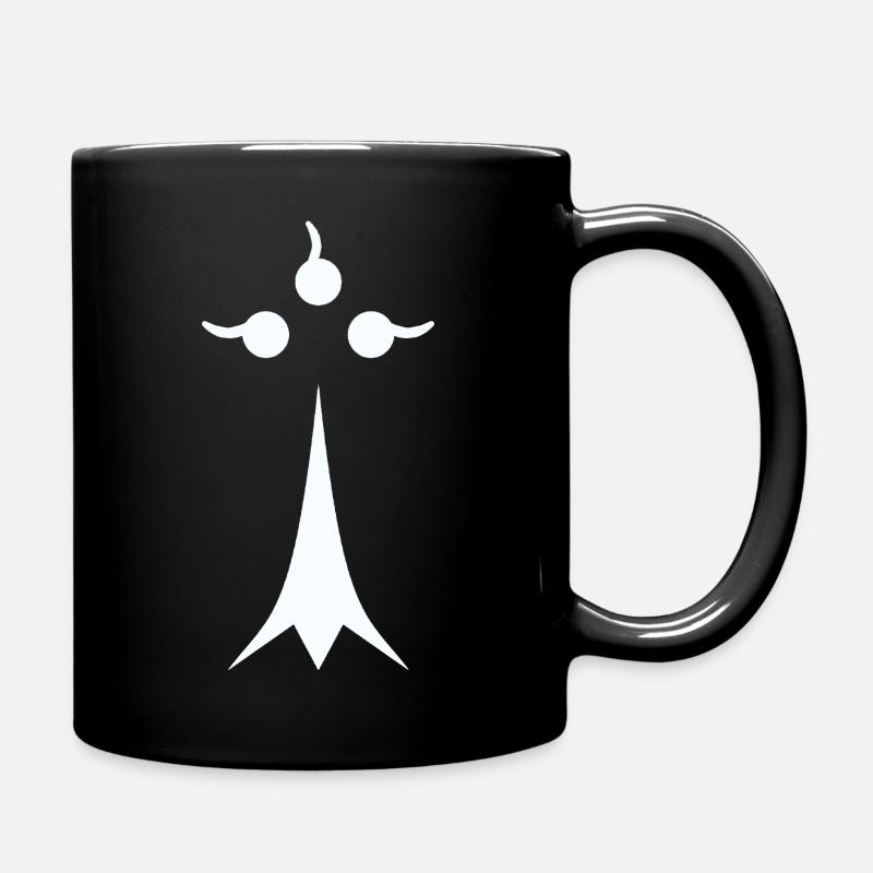 White minimalist ermine - Full Colour Mug - black