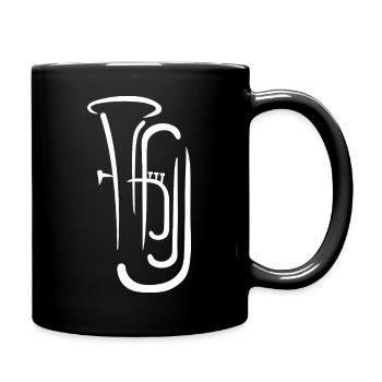 Halo-Saxophon-Linienkunst - Tasse einfarbig - Schwarz - Rechts