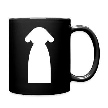 Hunde Silhouette – Minimalistisches Hunde Design - Tasse einfarbig - Schwarz - Rechts