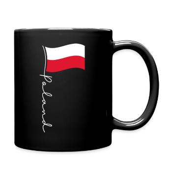 Handschriftlicher Akzent der polnischen Flagge - Tasse einfarbig - Schwarz - Rechts