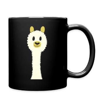Cute alpaca - Full Colour Mug - black - Right
