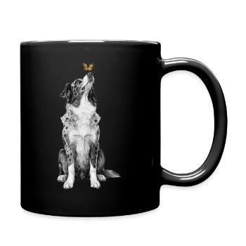Australian Shepherd Geschenk Hundebesitzer Frauen - Tasse einfarbig - Schwarz - Rechts