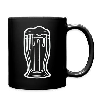 Bier Minimal: Trinkkunst - Tasse einfarbig - Schwarz - Rechts