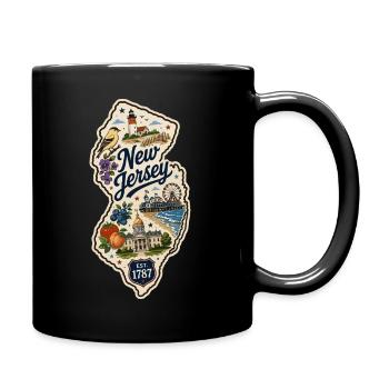 New Jersey Garden State Vintage Reiseaufkleber - Tasse einfarbig - Schwarz - Rechts