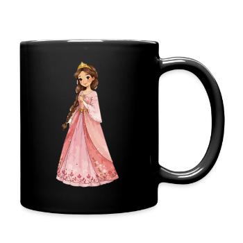 Pink princess in taffeta dress - Full Colour Mug - black - Right