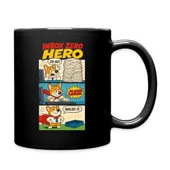 Inbox Zero Office Hero - Full Colour Mug - black - Right