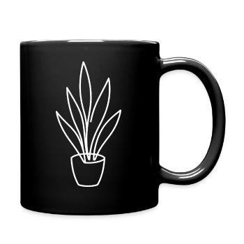 Agave Line Art Plant Design - Full Colour Mug - black - Right