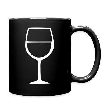 Wine Wine Glass Red Wine White Wine Gift - Full Colour Mug - black - Right