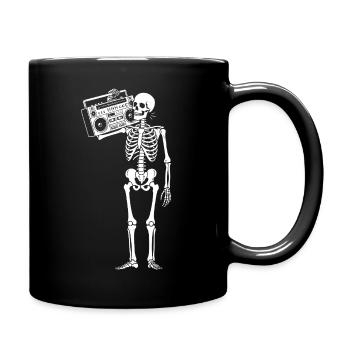Boombox Skeleton Retro Vibe - Full Colour Mug - black - Right