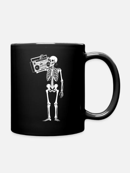 Boombox Skeleton Retro-Vibe - Tasse einfarbig - Schwarz
