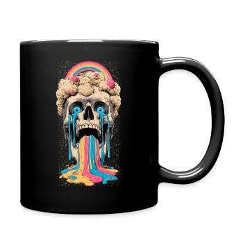 Arc-en-ciel du crâne psychédélique - Mug uni - noir - Droite