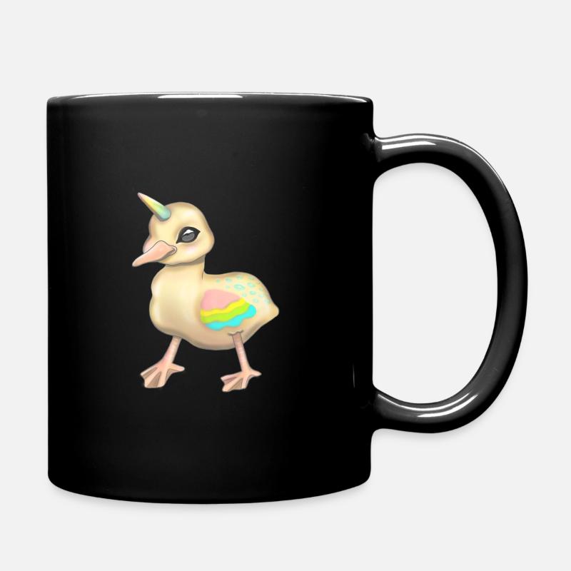 Einhorn Ente - Tasse einfarbig - Schwarz