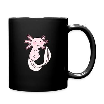 Axolotl Kawaii - Full Colour Mug - black - Right