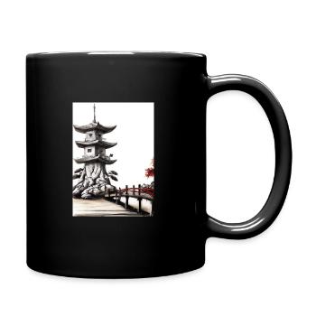 Japanische Turmbrücke - Tasse einfarbig - Schwarz - Rechts