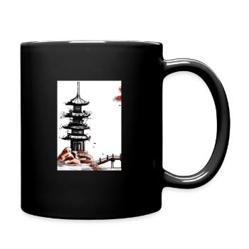Japanische Turmbrücke - Tasse einfarbig - Schwarz - Rechts