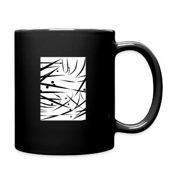 Linien und Punkte - Tasse einfarbig - Schwarz - Rechts