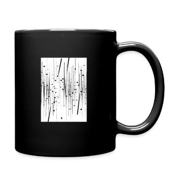 Linien und Punkte - Tasse einfarbig - Schwarz - Rechts