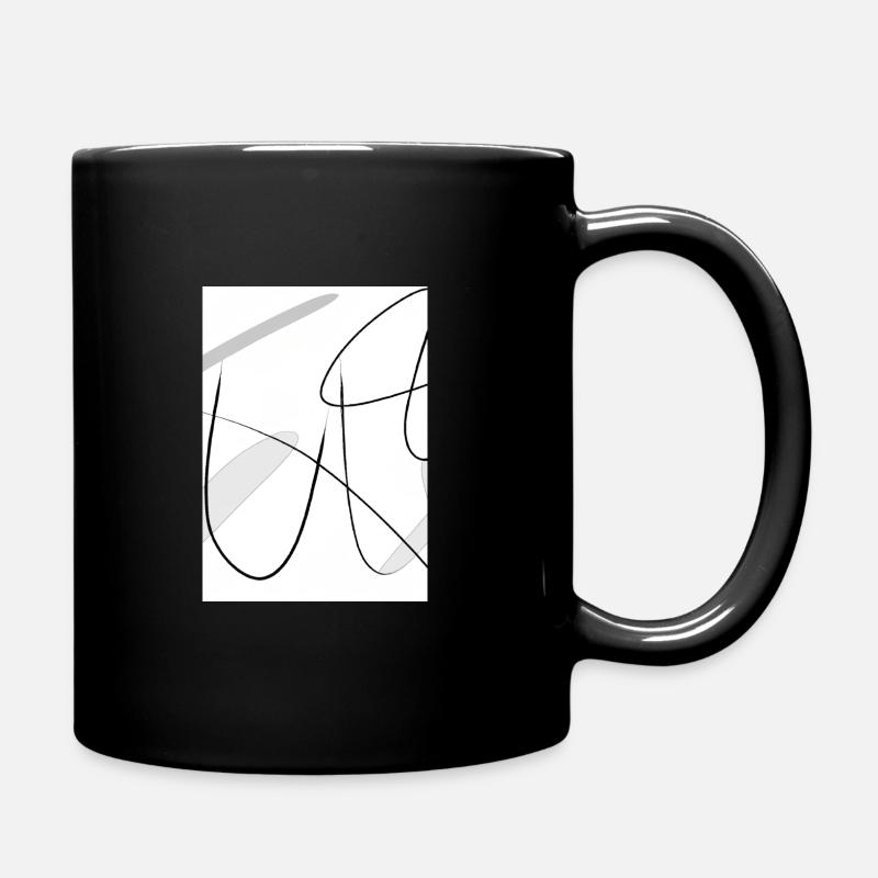 Linien und Punkte - Tasse einfarbig - Schwarz