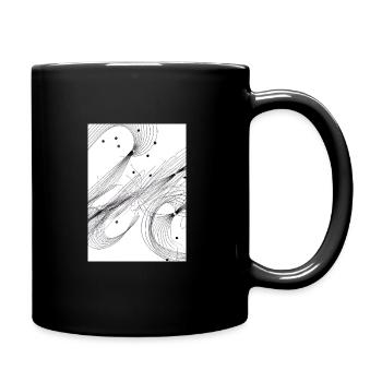 Linien und Punkte - Tasse einfarbig - Schwarz - Rechts